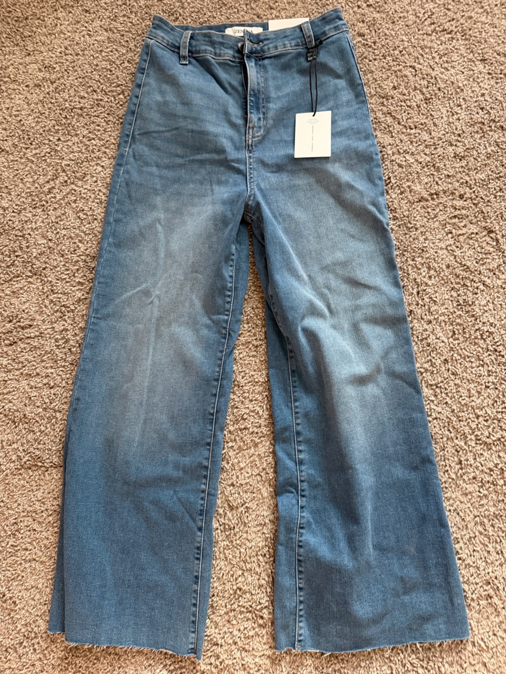 NWT Zenana High Waist Wide Leg Straight Denim Pants size medium stretch - Picture 5 of 13